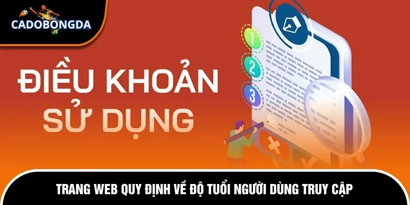Điều Khoản Sử Dụng 2 Trang web quy định về độ tuổi người dùng truy cập